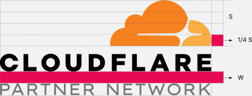 The vertical version of the Partner Network logo stacks the Cloudflare logo above the Partner Network type.