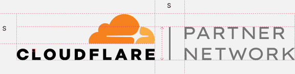 The horizontal version of the Partner Network logo positions the vertical Cloudflare logo to the left of the Partner Network type.